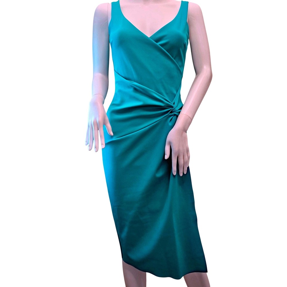Chiara Boni La Petite Robe Dress 38 Turquoise Teal Sleeveless Twist Italy SZ 0-2